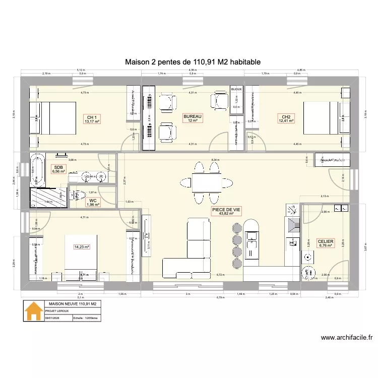 LEROUX. Plan de 8 et 111 m² LEROUX. Plan de 8 et 111 m²