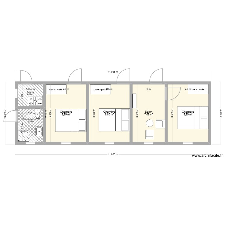 Le letch. Plan de 0 pièce et 0 m2