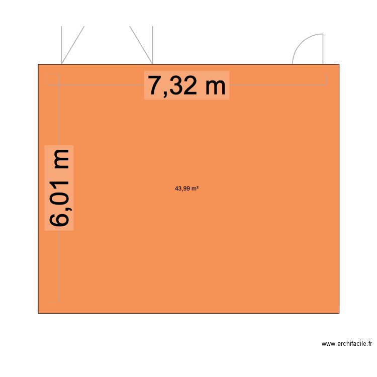 garage Mériadec. Plan de 1 pièce et 44 m2