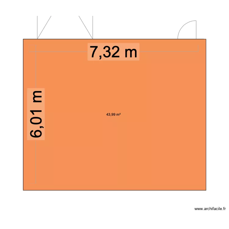 garage M&eacute;riadec. Plan de 1  et 44 m²