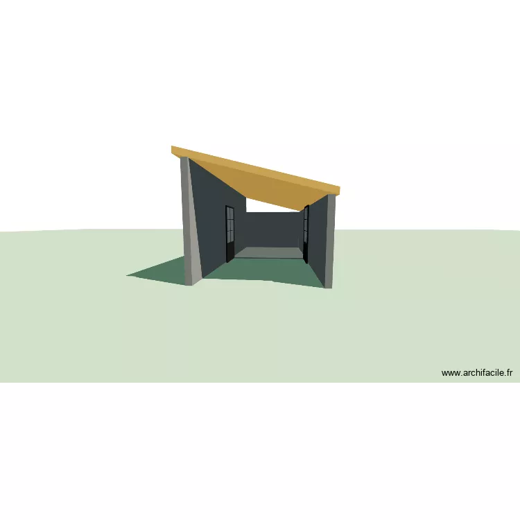 carport en 2 volume 3D. Plan de 1  et 21 m²