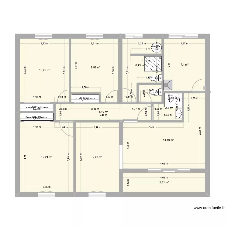 LE PECQ - 8 av CDG - V1. Plan de 14 et 86 m² LE PECQ - 8 av CDG - V1. Plan de 14 et 86 m²