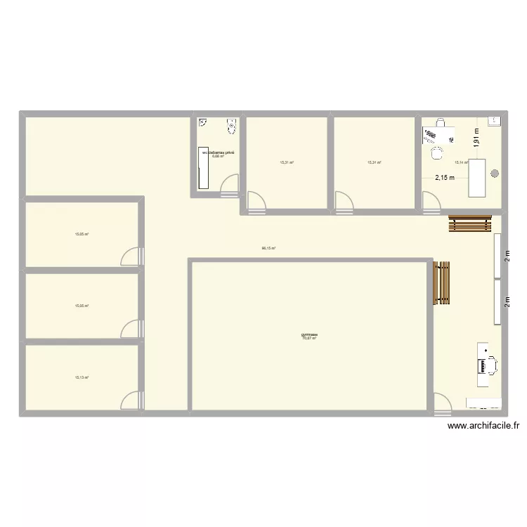 cabinet. Plan de 9  et 265 m²