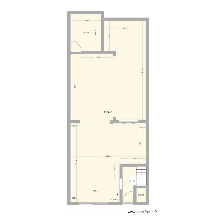 Maison rez de chauss&eacute;e. Plan de 