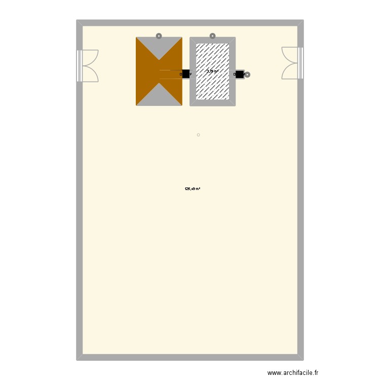 Layout zone de production. Plan de 4 pièces et 142 m2