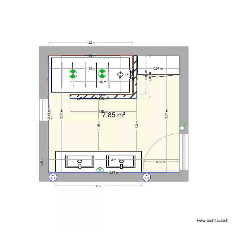 Catrain. Plan de 1 et 8 m² Catrain. Plan de 1 et 8 m²