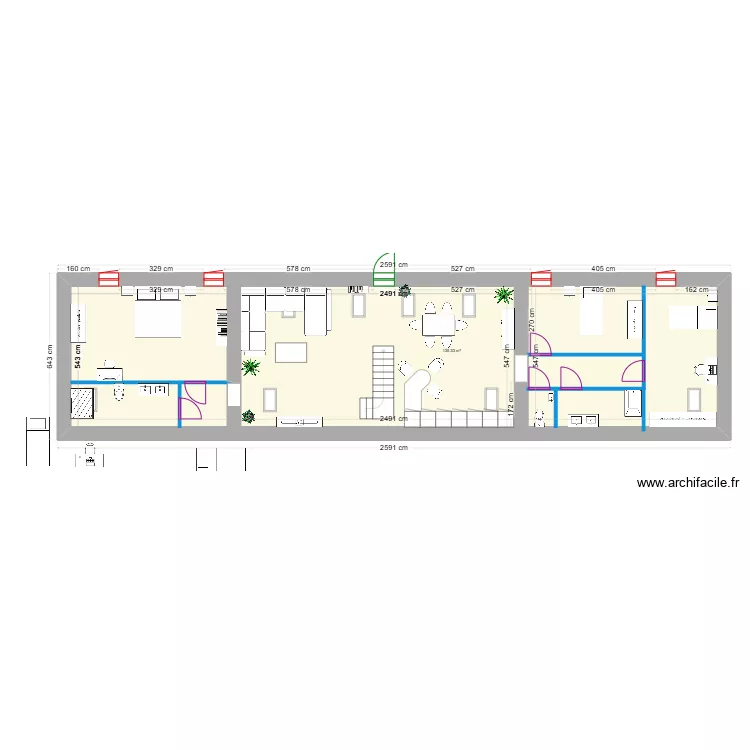 etage maison des invitées plan 2 avec aménagement (14.02.2025). Plan de etage maison des invitées plan 2 avec aménagement (14.02.2025). Plan de