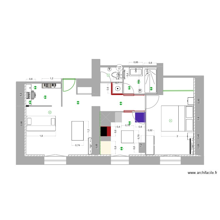 Appartement en renov2. Plan de 0 pièce et 0 m2