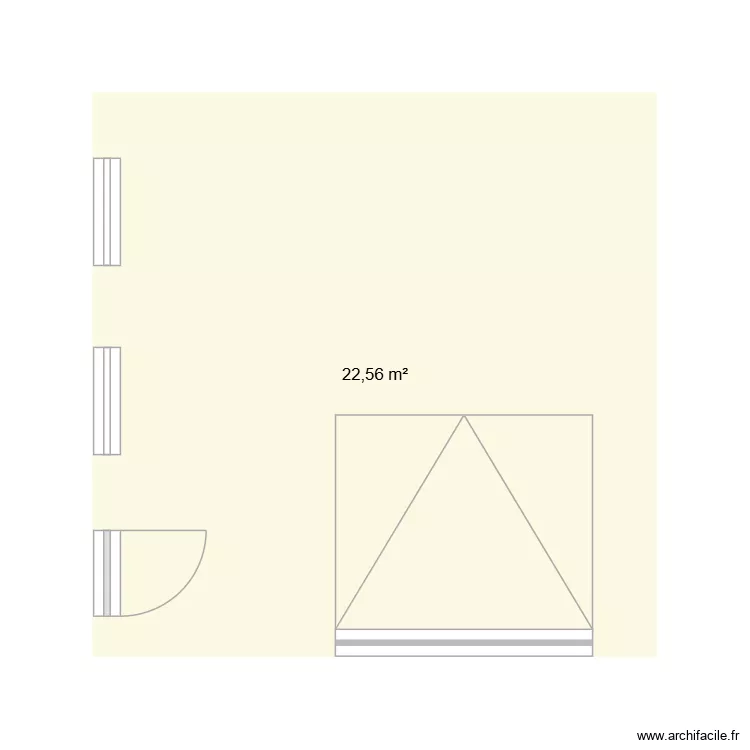 Garage GG. Plan de 1  et 23 m²