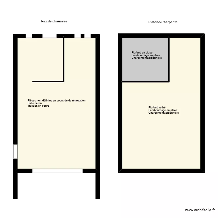 DUPE maison. Plan de 3  et 86 m²