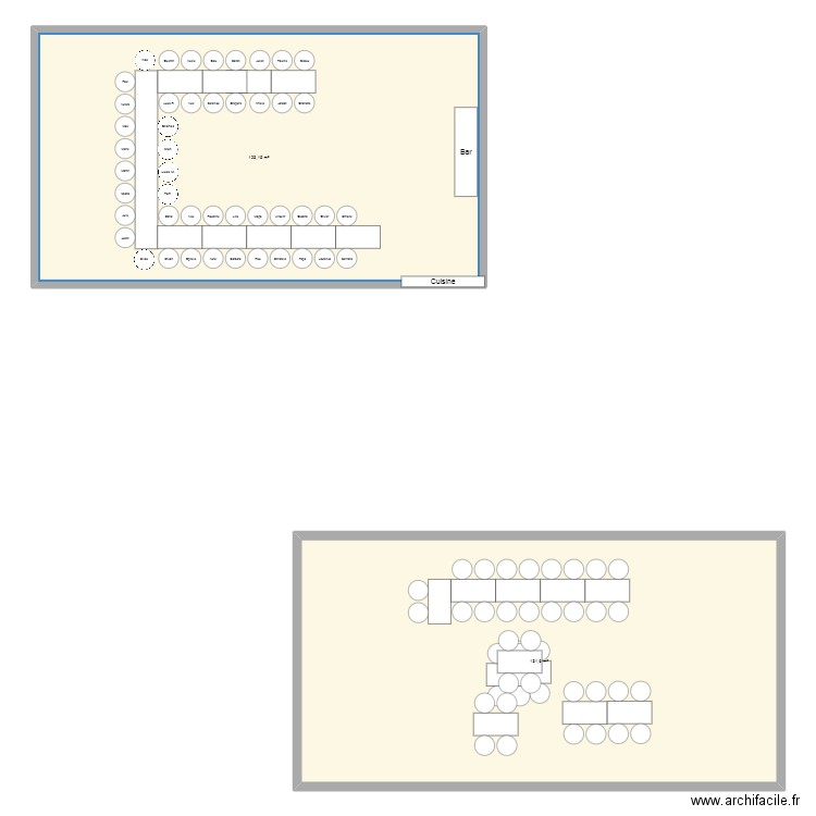Plan de table anniv . Plan de 2 pièces et 255 m2