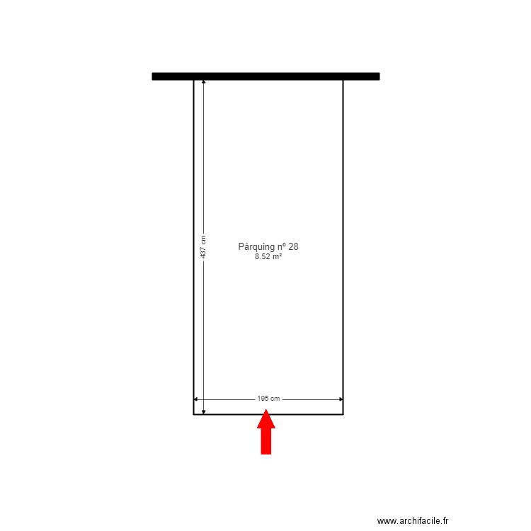ed. terra valla parquing 28. andorra. Plan de 1 pièce et 9 m2
