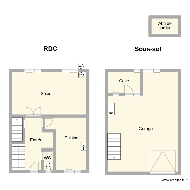 berthier rdc. Plan de 8 pièces et 127 m2