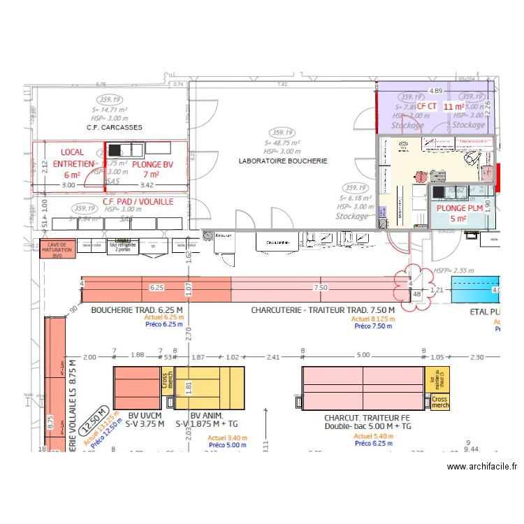 Arr Trad CTT Pouxeux. Plan de 2 pièces et 26 m2