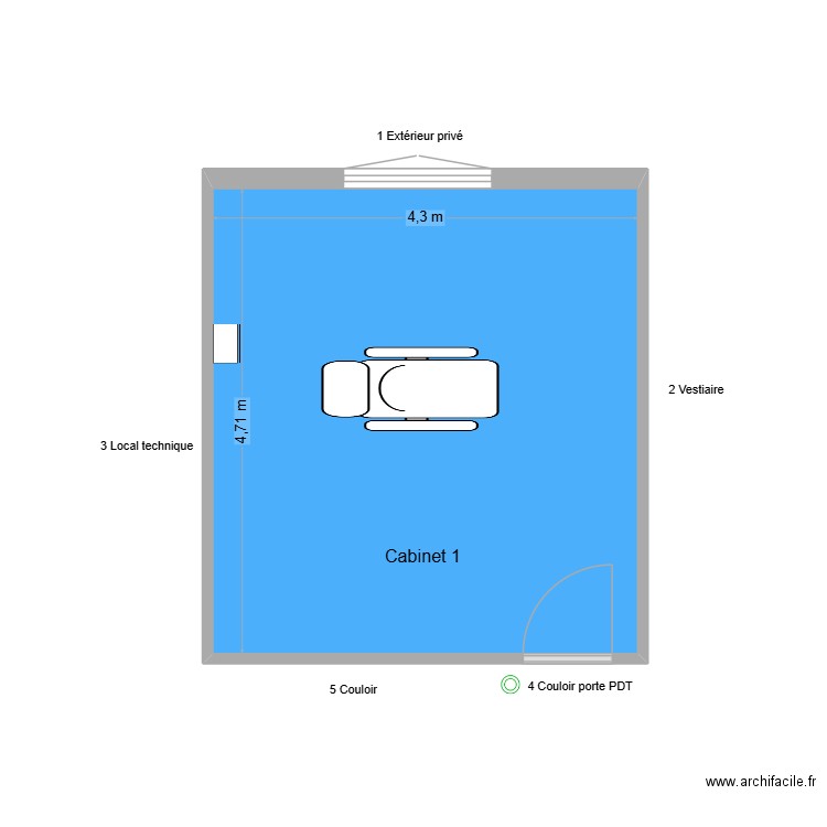 31066 Cabinet 1. Plan de 1 pièce et 20 m2