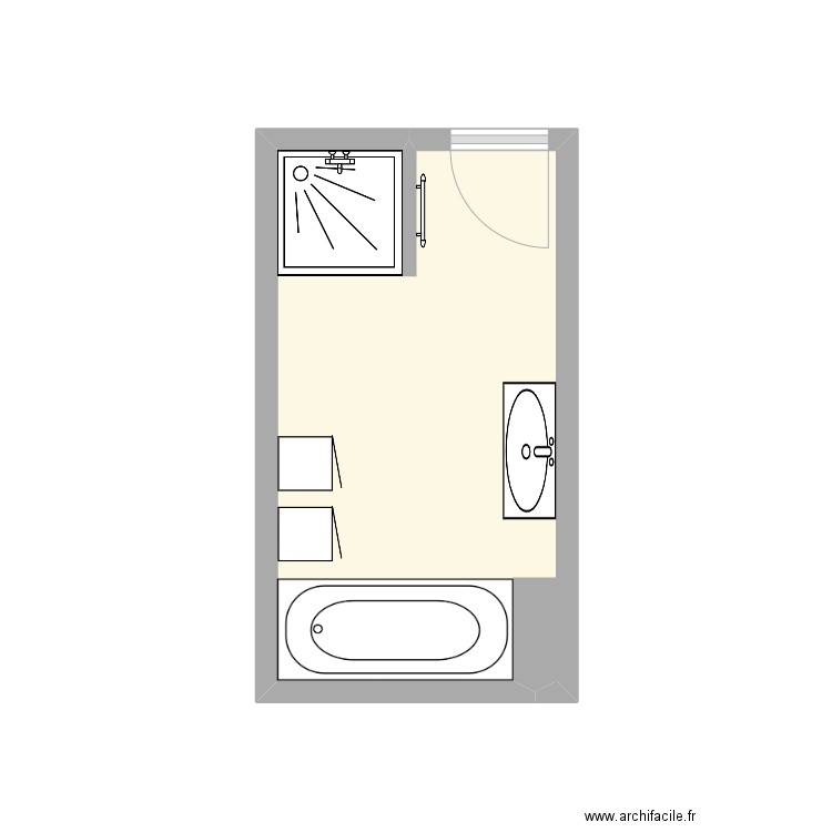 RICARD. Plan de 1 pièce et 7 m2