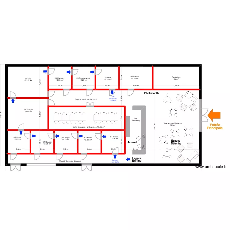 2eme Plan Rush Le Mans. Plan de 13 pièces et 429 m² 2eme Plan Rush Le Mans. Plan de 13 pièces et 429 m²