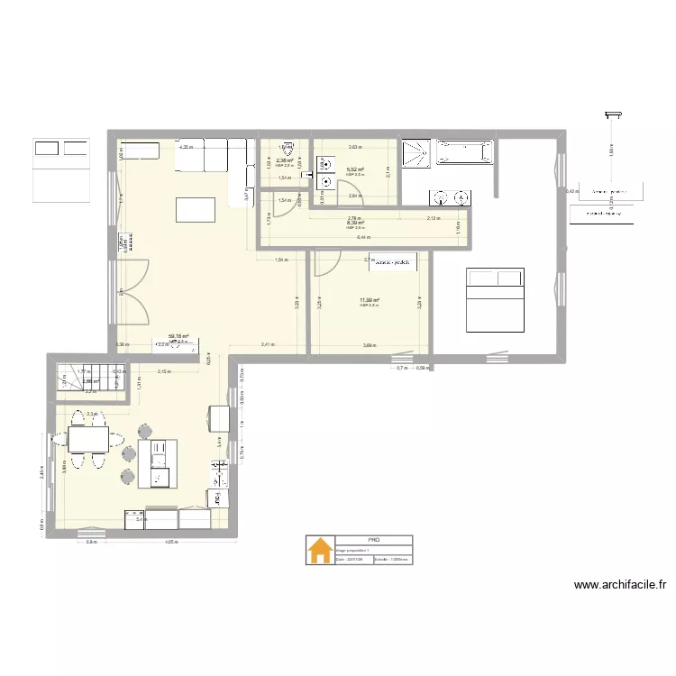 RENOV6. Plan de 6  et 90 m²