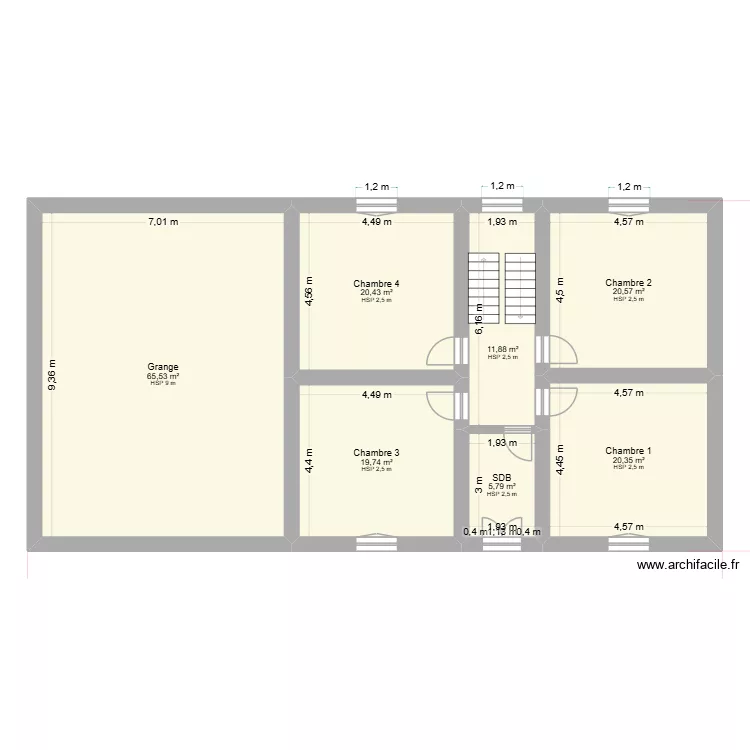 étage 1 Gîte Malonne initial. Plan de 7 et 164 m² étage 1 Gîte Malonne initial. Plan de 7 et 164 m²