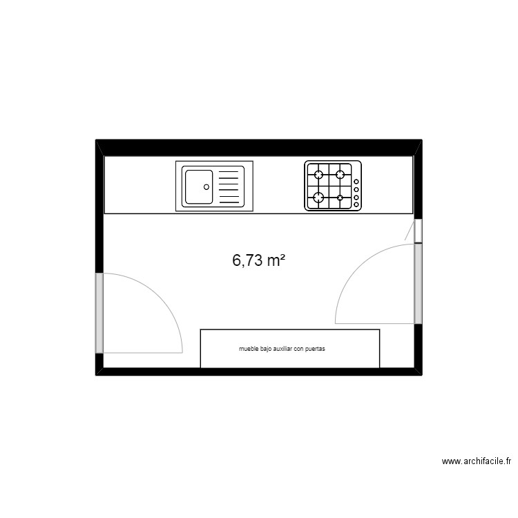 MANUEL MORENTE (COCINA). Plan de 1 pièce et 7 m2