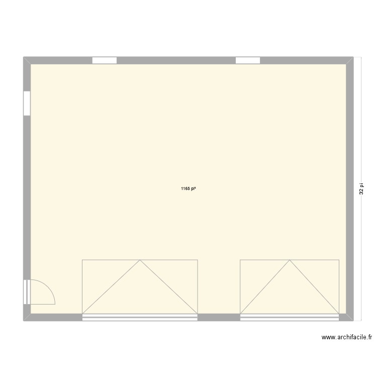garage lange gardien. Plan de 1 pièce et 108 m2