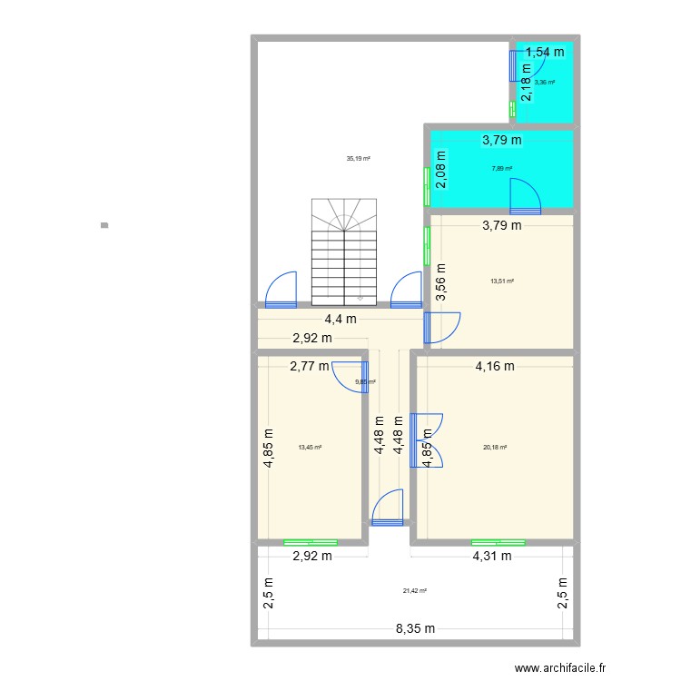 Mbao - Doudou Ndiaye. Plan de 16 pièces et 227 m2