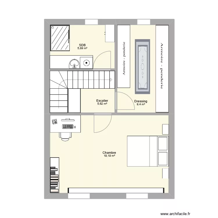 Maison Matt ETAGE. Plan de 4  et 40 m²
