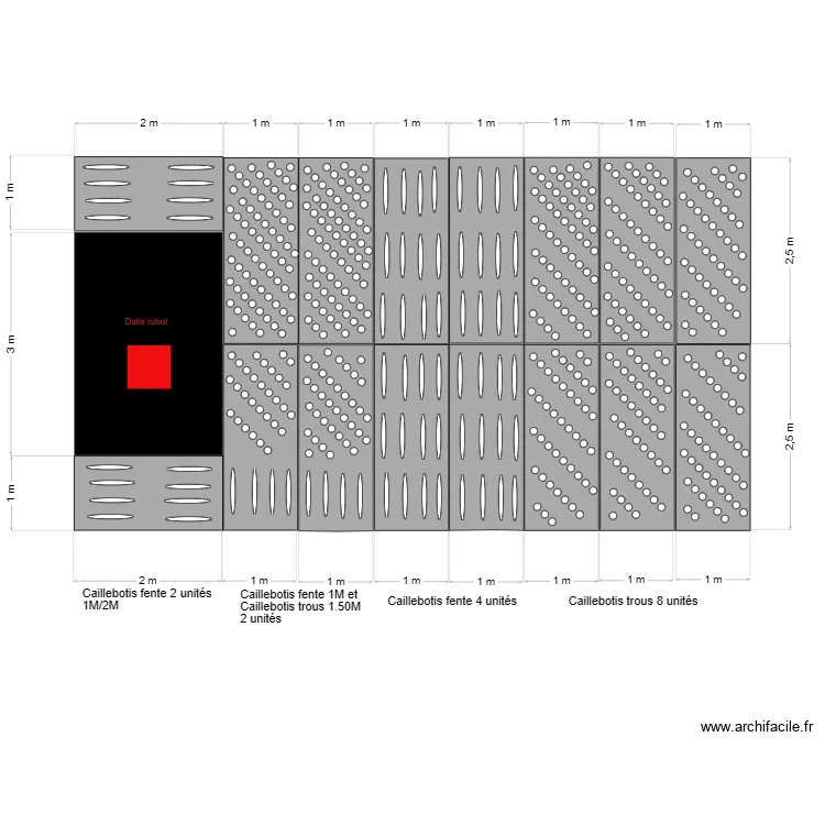 Caillebotis. Plan de 