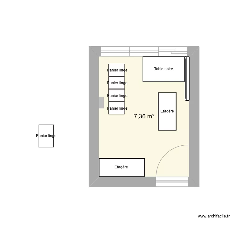 Local lingerie. Plan de 1 et 7 m² Local lingerie. Plan de 1 et 7 m²