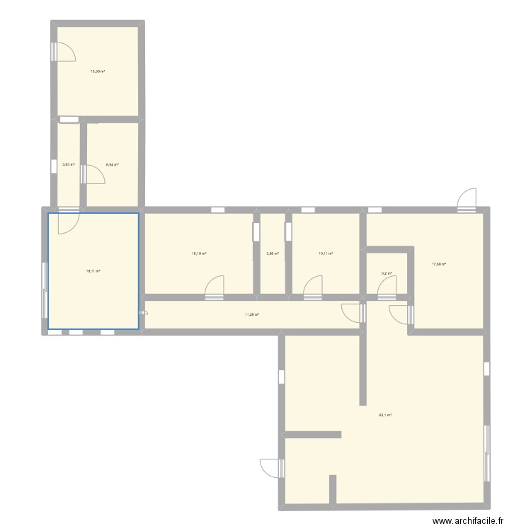 Maison_Villenave. Plan de 11 pièces et 169 m2