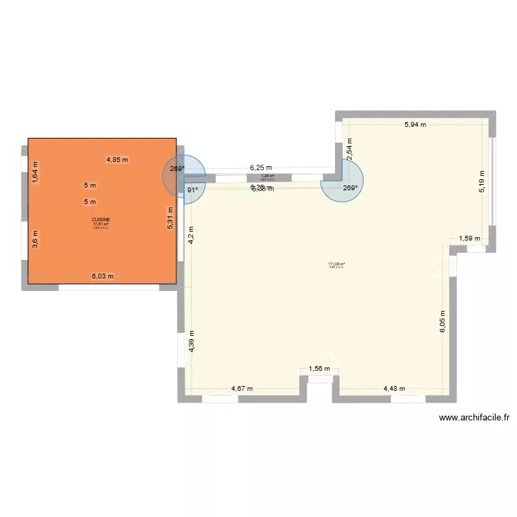 PROJET AGRANDISSEMENT 1. Plan de 3 et 144 m² PROJET AGRANDISSEMENT 1. Plan de 3 et 144 m²