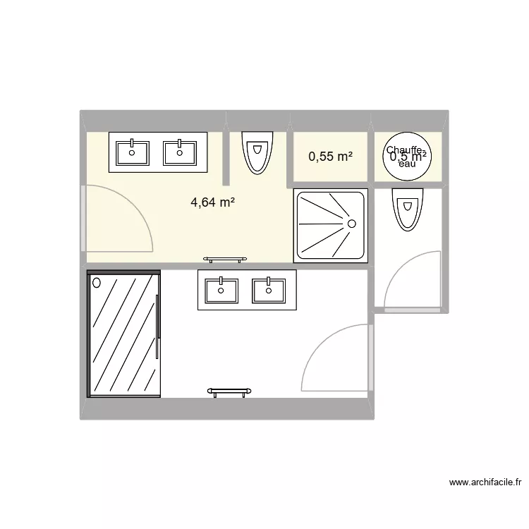 projet SDB Duet. Plan de 