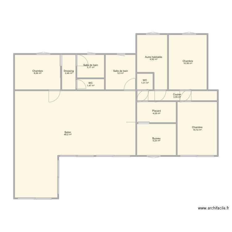 Maison St Gence. Plan de 13 pièces et 112 m2