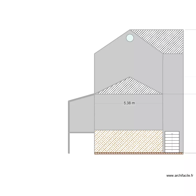 facade de c&ocirc;t&eacute; avant. Plan de 