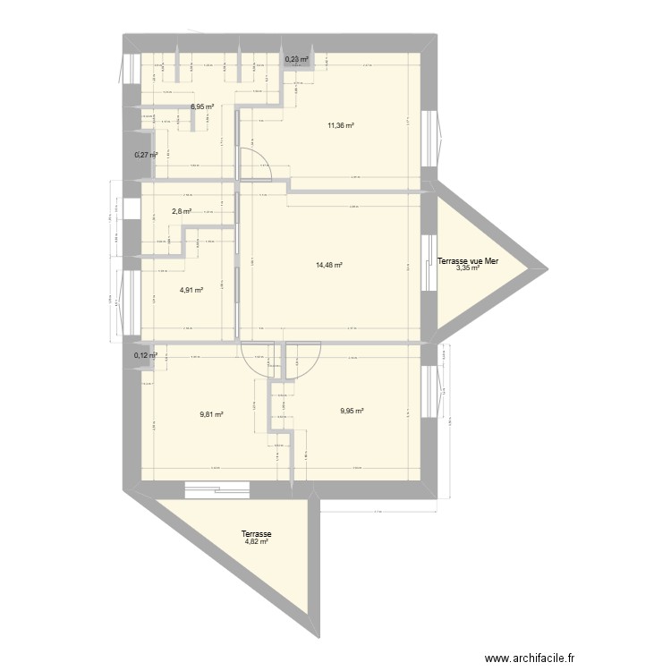 milioin doublage 20 nu. Plan de 18 pièces et 187 m2