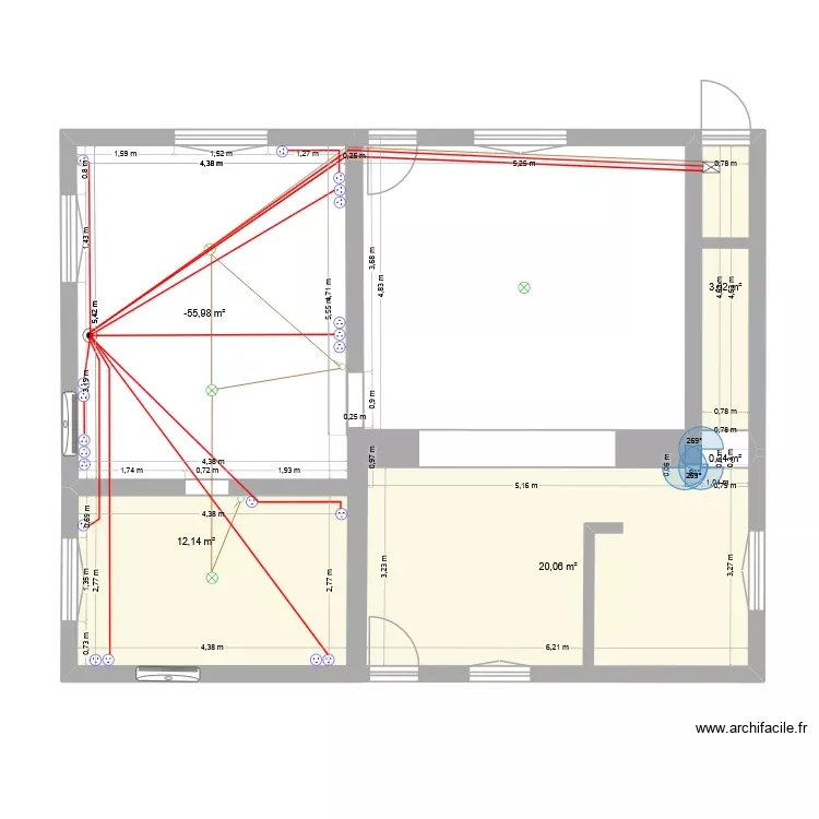 VHA. Plan de 5 Pièces et 59 m²