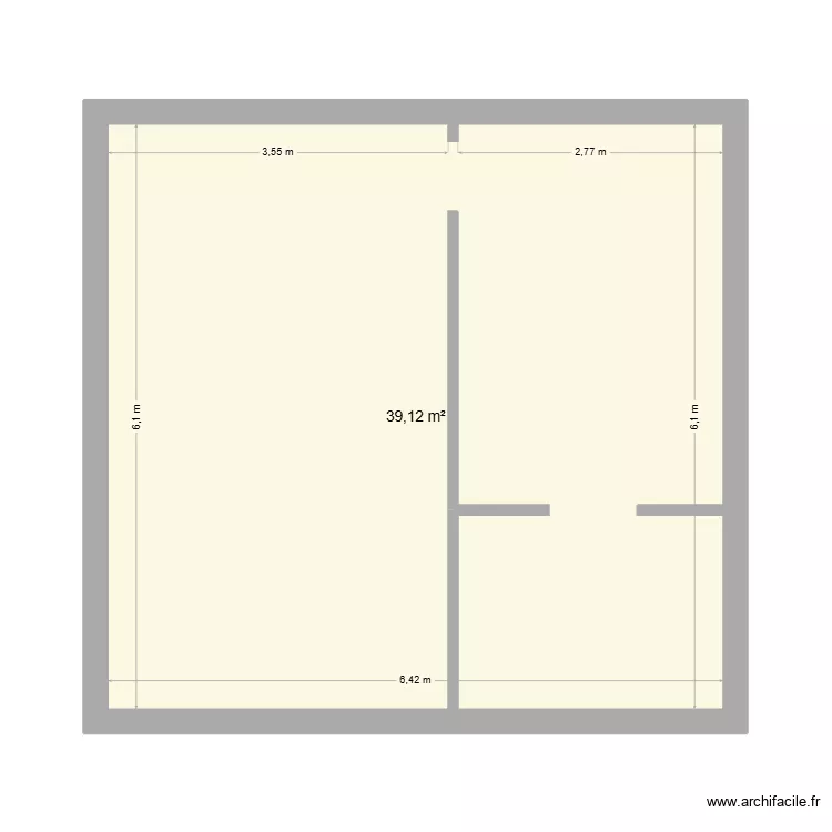 Appartement Fleury. Plan de 1 Pièce et 39 m² Appartement Fleury. Plan de 1 Pièce et 39 m²