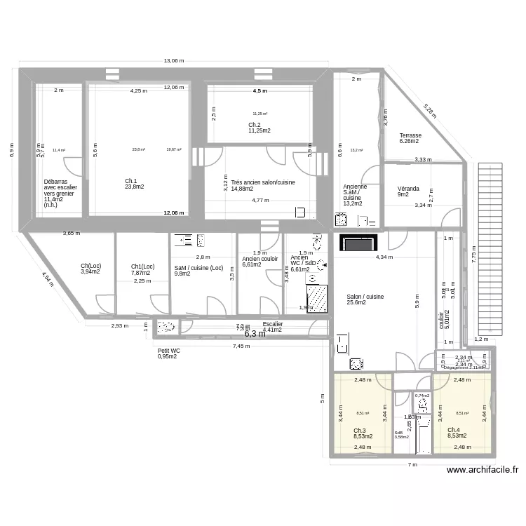 Maison_A_B_C_surface_00. Plan de 10 et 160 m² Maison_A_B_C_surface_00. Plan de 10 et 160 m²