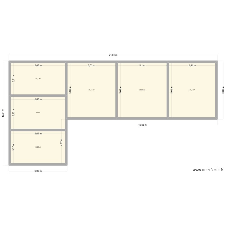 fondation Demuin. Plan de 6 pièces et 141 m2