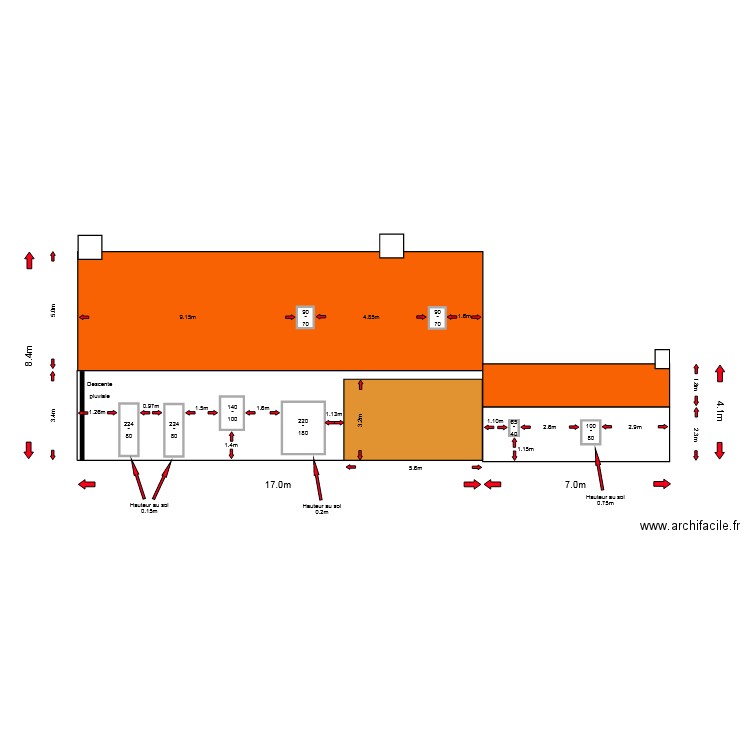 facade arriere après travaux NEW. Plan de 0 pièce et 0 m2
