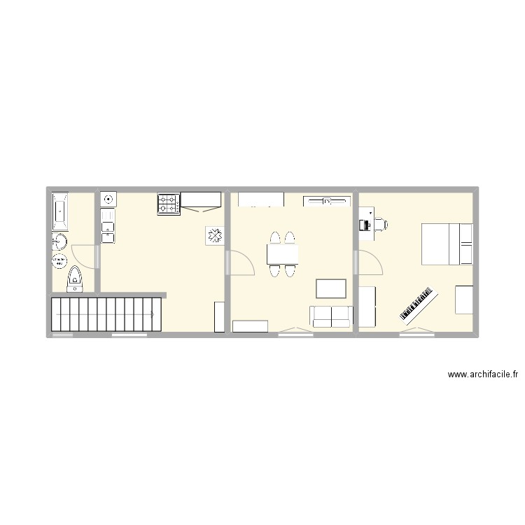 BOISMONT. Plan de 4 pièces et 24 m2