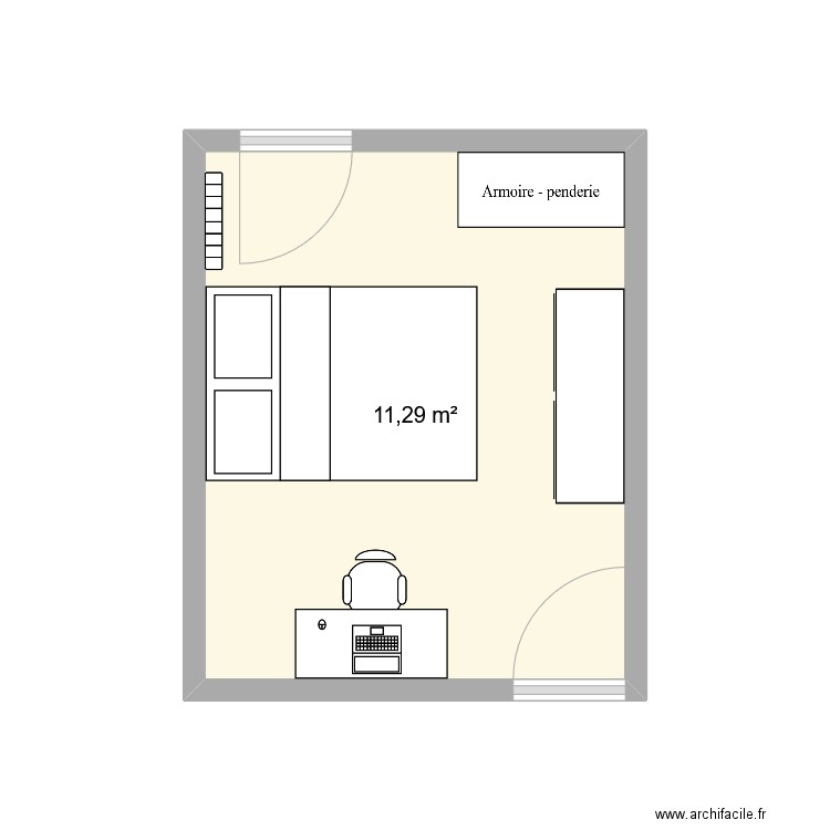 CHAMBRE ENFANTS. Plan de 1 pièce et 11 m2