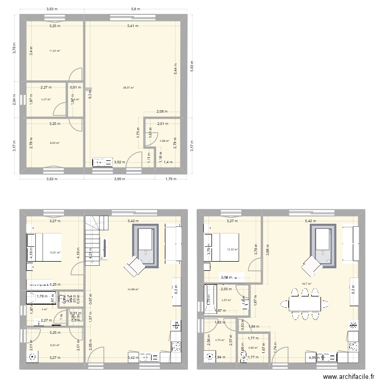 MFC. Plan de 17 pièces et 213 m2