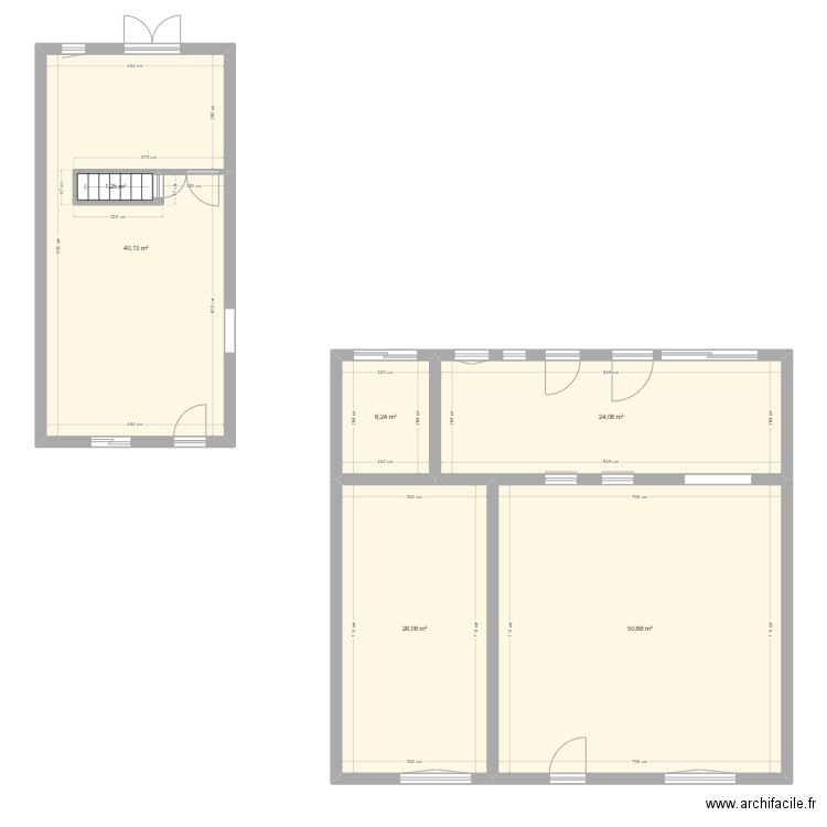 dreux existant. Plan de 7 pièces et 161 m2