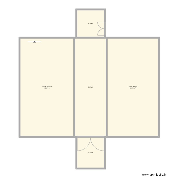 Plan de la salle 3004. Plan de 5 pièces et 164 m2