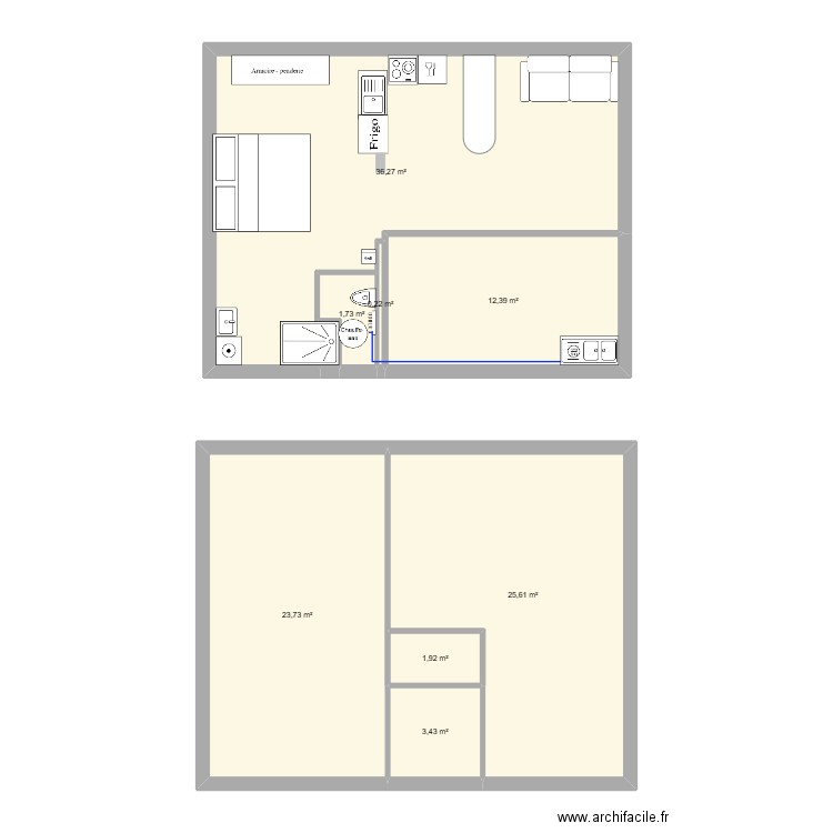 Bonnac 7. Plan de 8 pièces et 105 m2