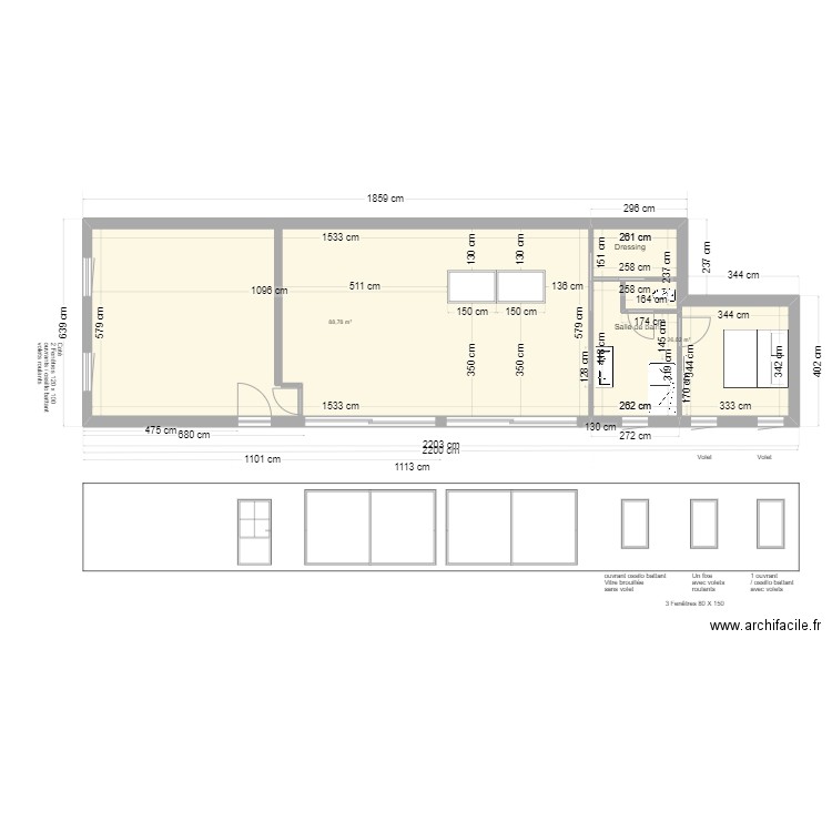 PROJET CAILLE - AMENAGEMENT INTERIEUR PLAN E VELUX. Plan de 0 pièce et 0 m2