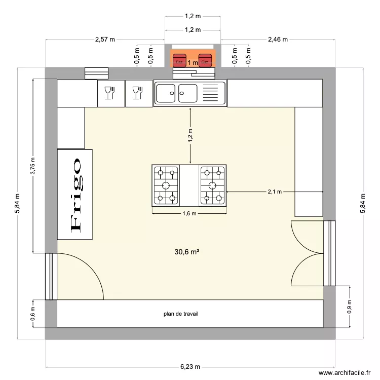 plan ABRIS GAZ CUISINE. Plan de 