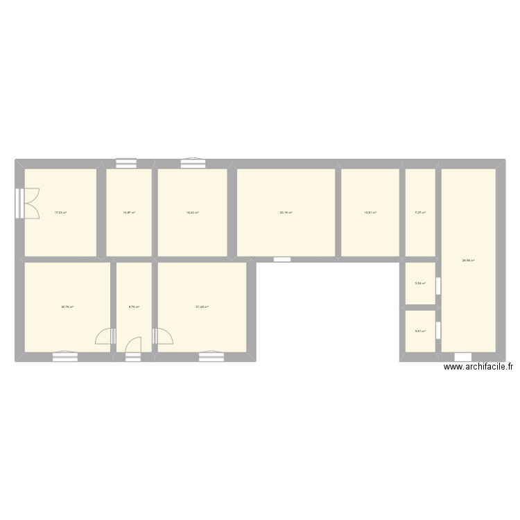 LE BORN. Plan de 12 pièces et 174 m2