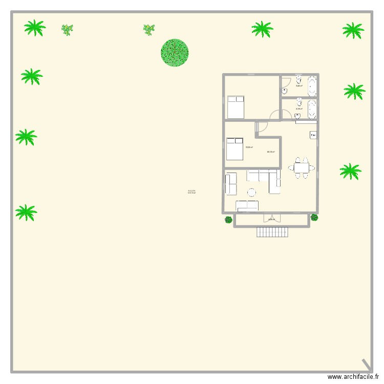 plani. Plan de 6 pièces et 1006 m2